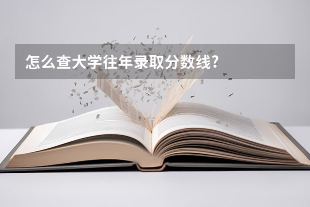 怎么查大学往年录取分数线?